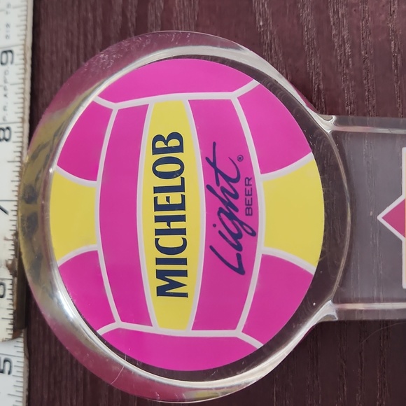 Michelob Light Volleyball Acrylic tap pull handle. - Picture 5 of 13